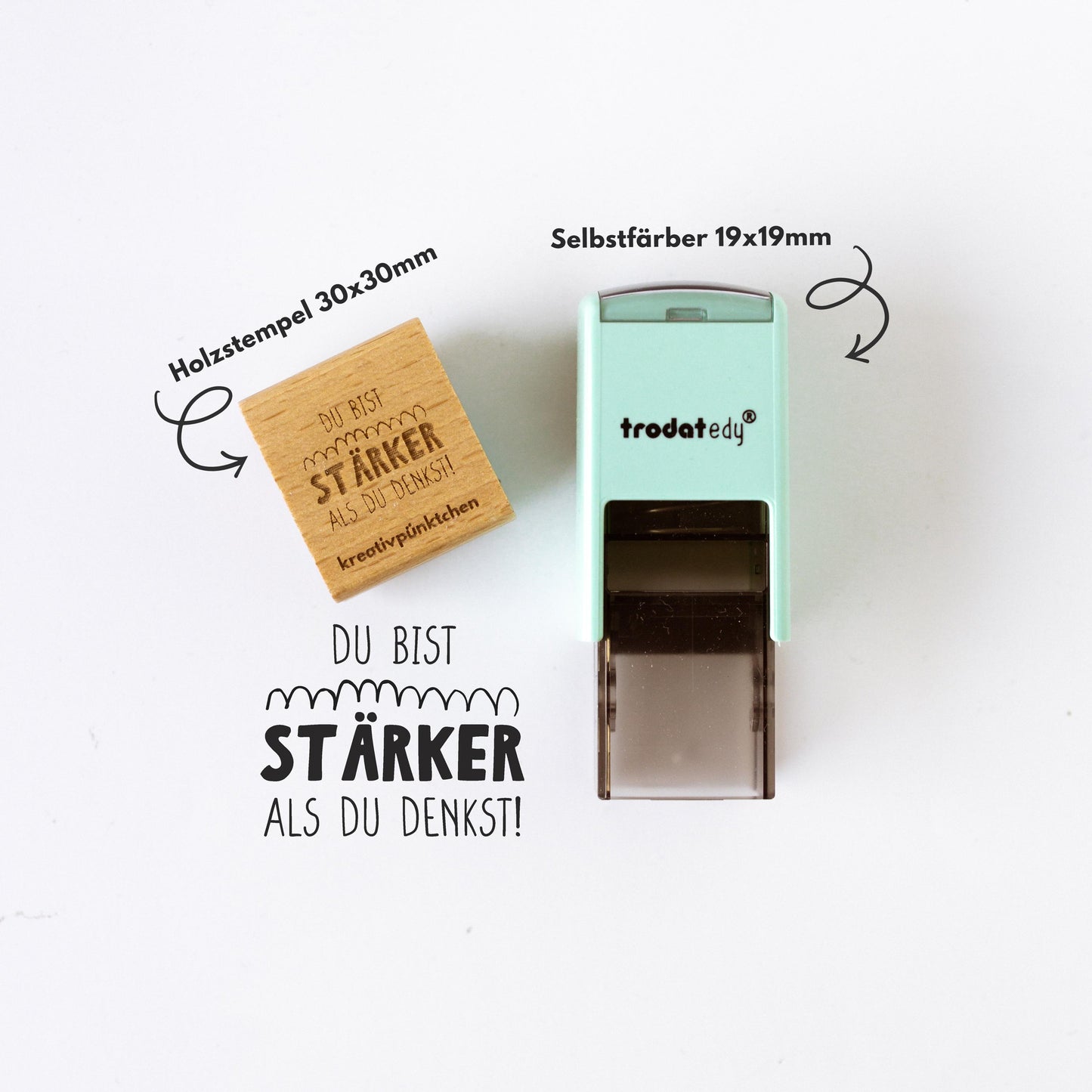 Lehrerstempel "Du bist stärker als du denkst" Motivationsstempel positiv Belohnung Grundschule Growth Mindset Rückmeldung Geschenk HS166