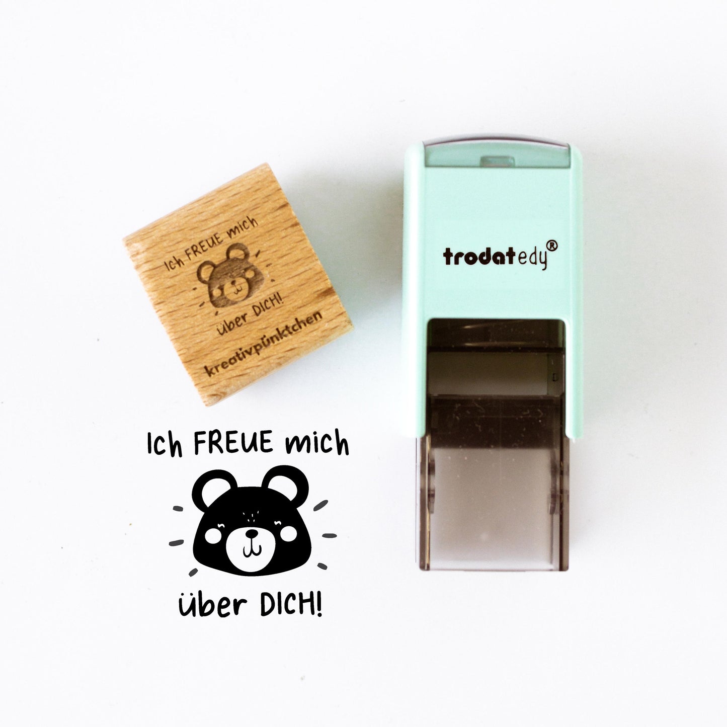 Lehrerstempel Ich freue mich über dich, Bär, Schule, Belohnungsstempel, Grundschule Stempel, Gut gemacht Stempel Bewertung Schule Note HS050