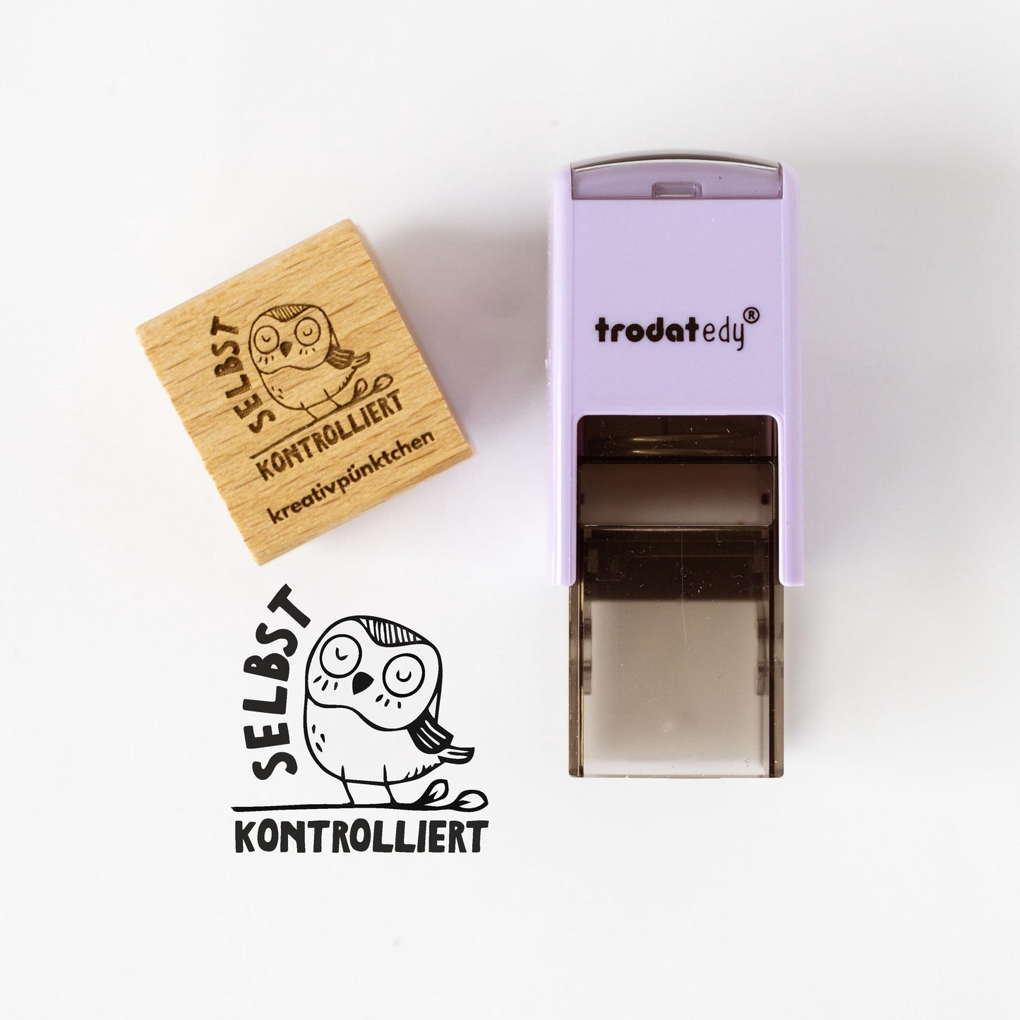 Lehrerstempel Eule "Selbst kontrolliert" Selbstkontrolle, Motivationsstempel positiv Grundschule Selbstreflexion Wachstum HS185