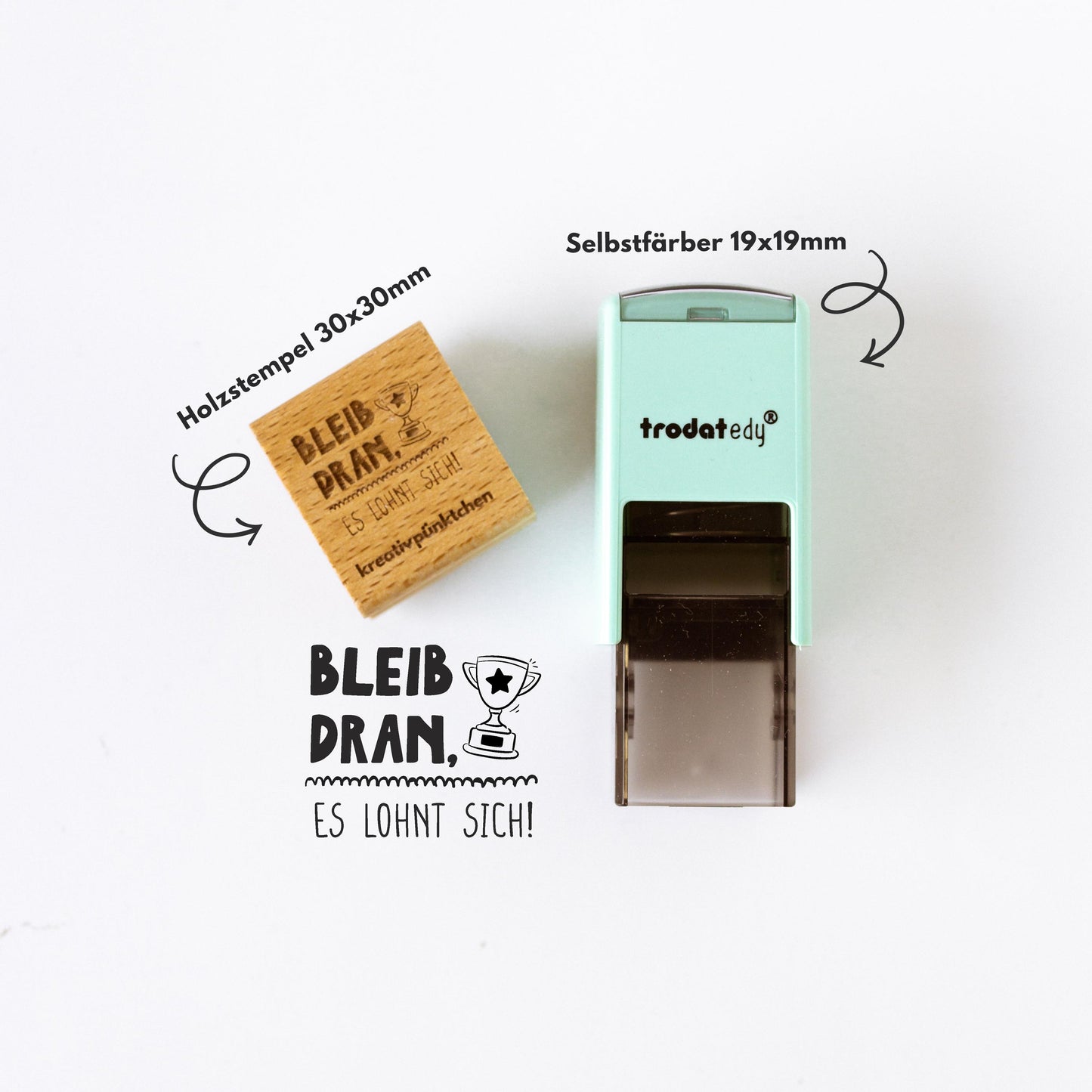 Lehrerstempel  "Bleib dran, es lohnt sich" Motivationsstempel positiv Grundschule dranbleiben Growth Mindset Rückmeldung Geschenk  HS176