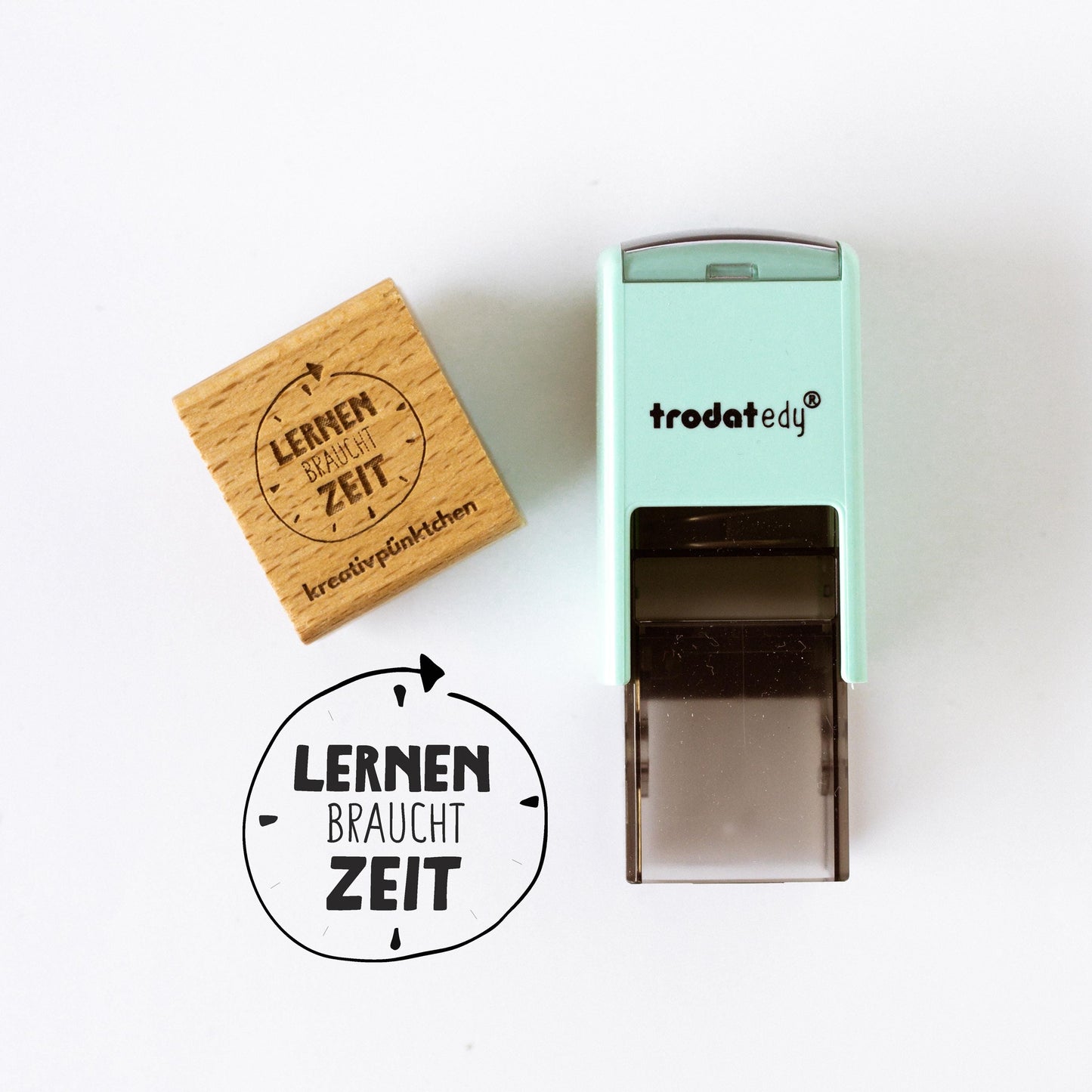 Lehrerstempel "Lernen braucht Zeit" Motivationsstempel positiv Grundschule dranbleiben Growth Mindset Rückmeldung Ermutigung HS179