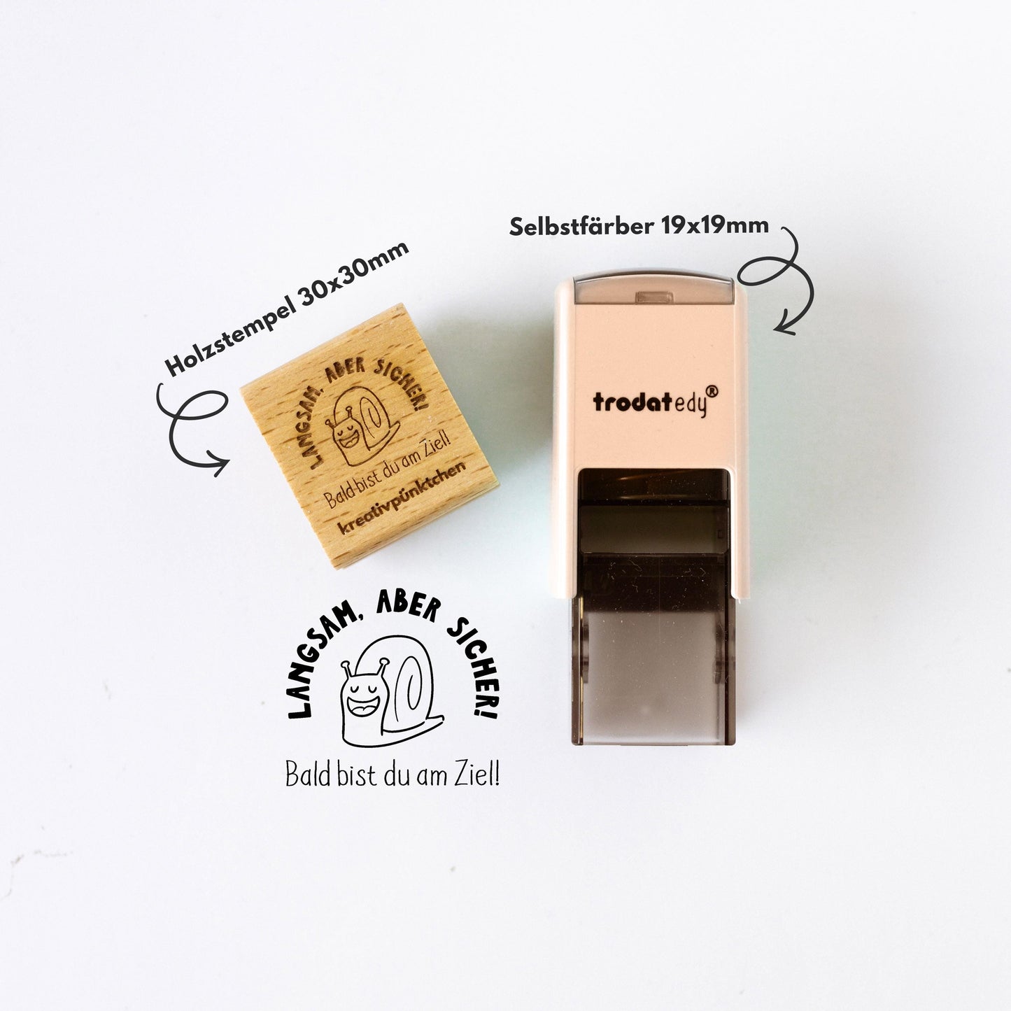 Lehrerstempel Schnecke "Langsam aber sicher - bald bist du am Ziel" Motivationsstempel positiv Grundschule Growth Mindset Rückmeldung HS175