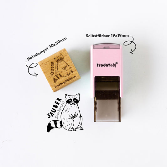 Lehrerstempel "Sauber gearbeitet" Waschbär Motivationsstempel positiv Belohnung Grundschule Growth Mindset Rückmeldung Geschenk HS168