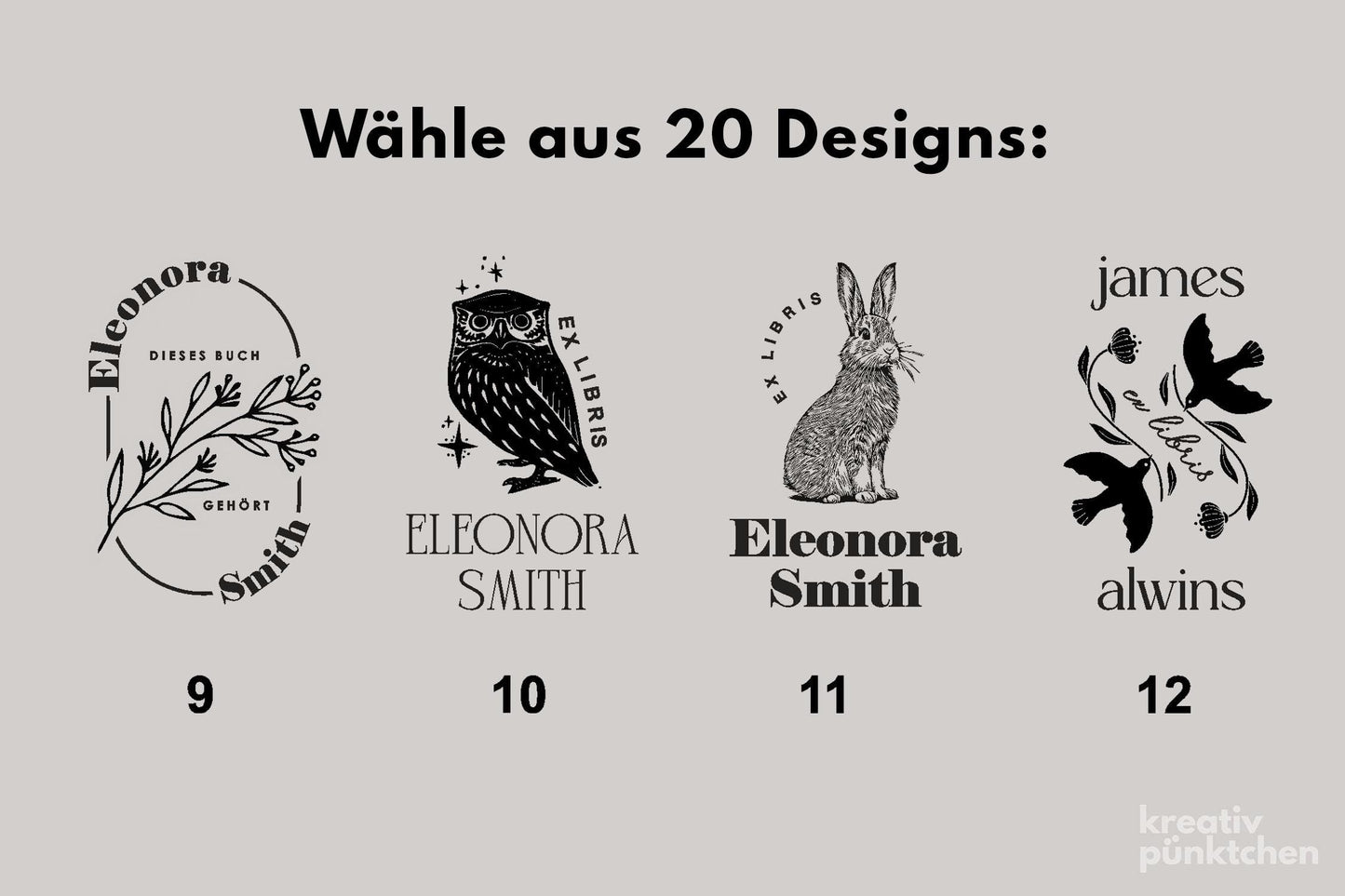 Ex Libris Namensstempel aus Holz 6x4cm – Personalisierter Bücherstempel mit Gravur – Geschenk für Leseratten Buchliebhaber Bibliothek HS188