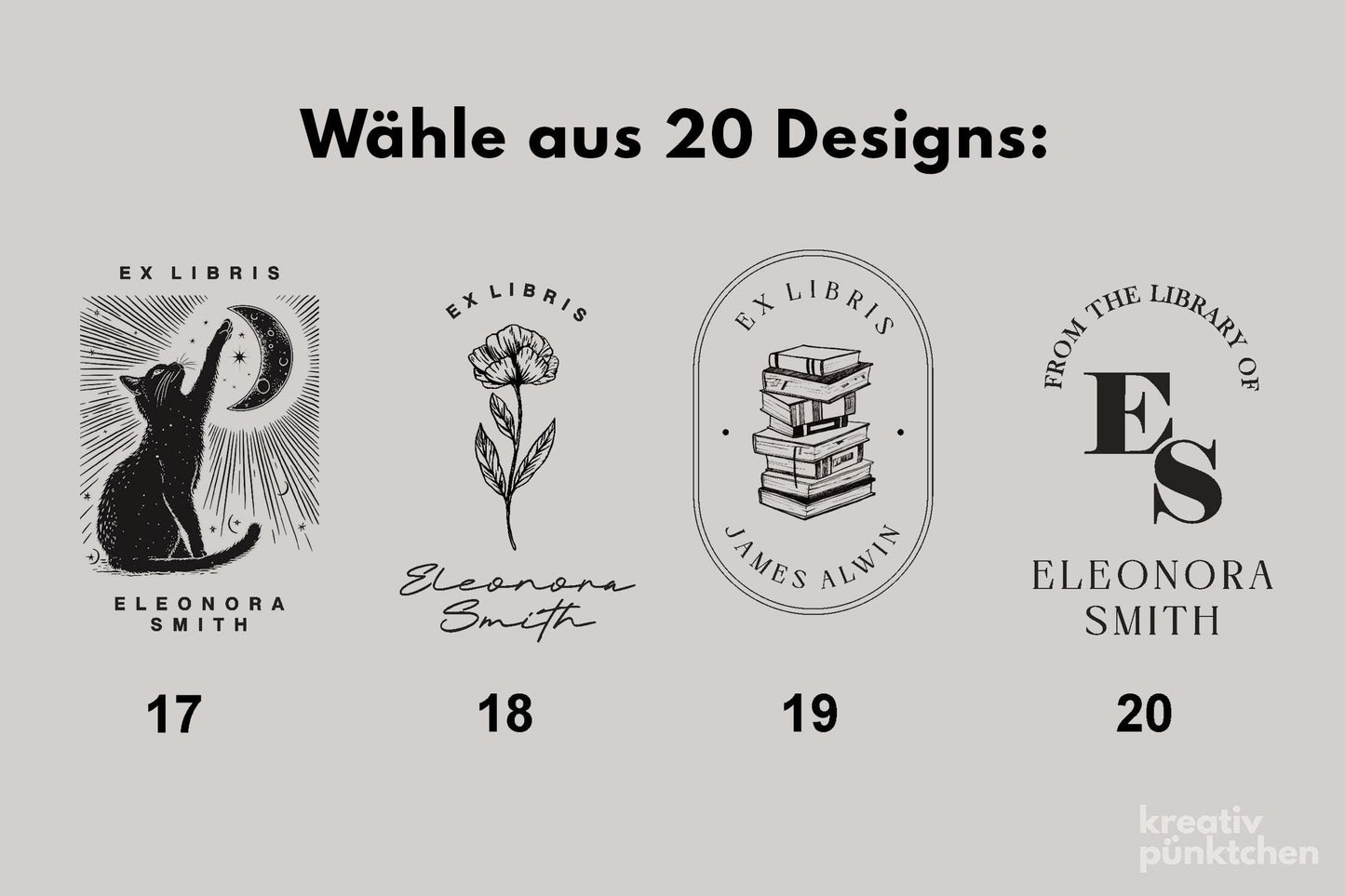 Ex Libris Namensstempel aus Holz 6x4cm – Personalisierter Bücherstempel mit Gravur – Geschenk für Leseratten Buchliebhaber Bibliothek HS188