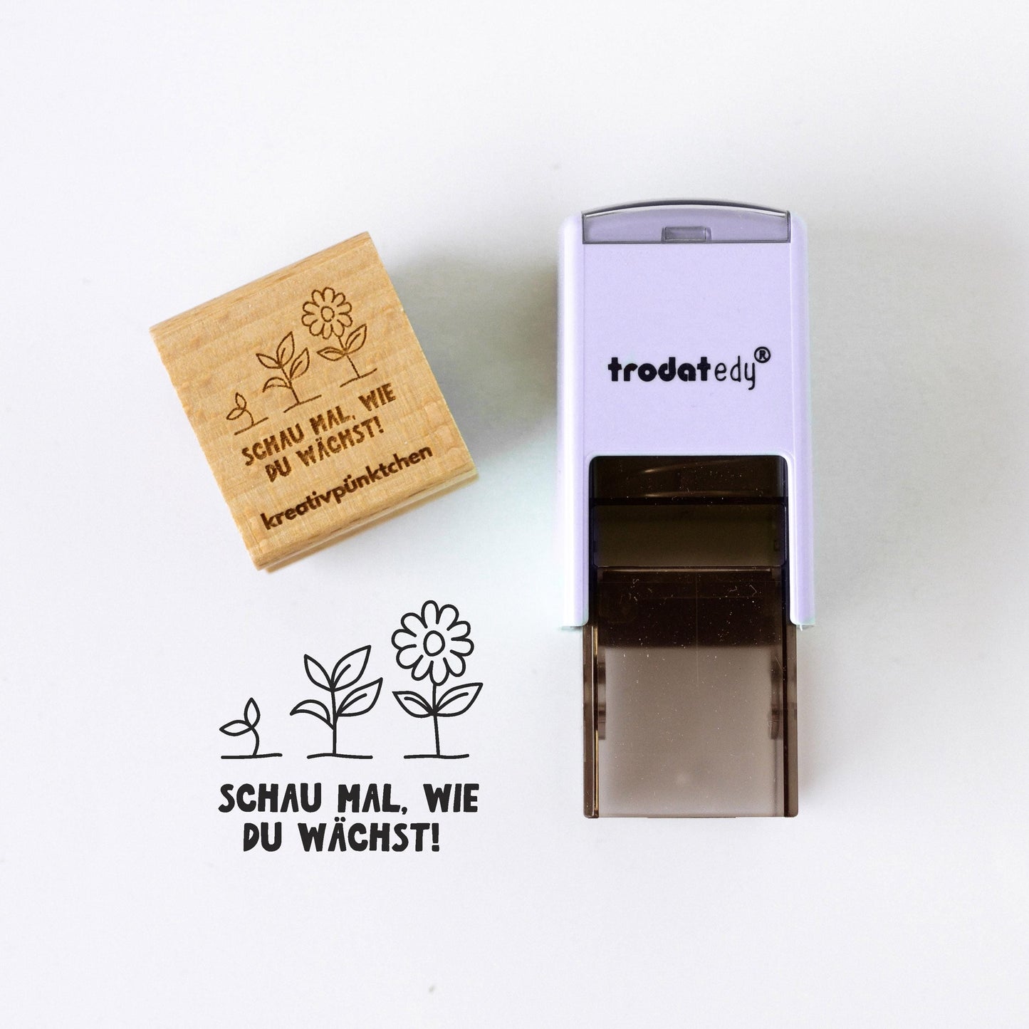 Lehrerstempel "Schau mal wie du wächst" Growth Mindset Pflanzen B , Motivationsstempel positiv Grundschule Selbstreflexion Wachstum  HS145