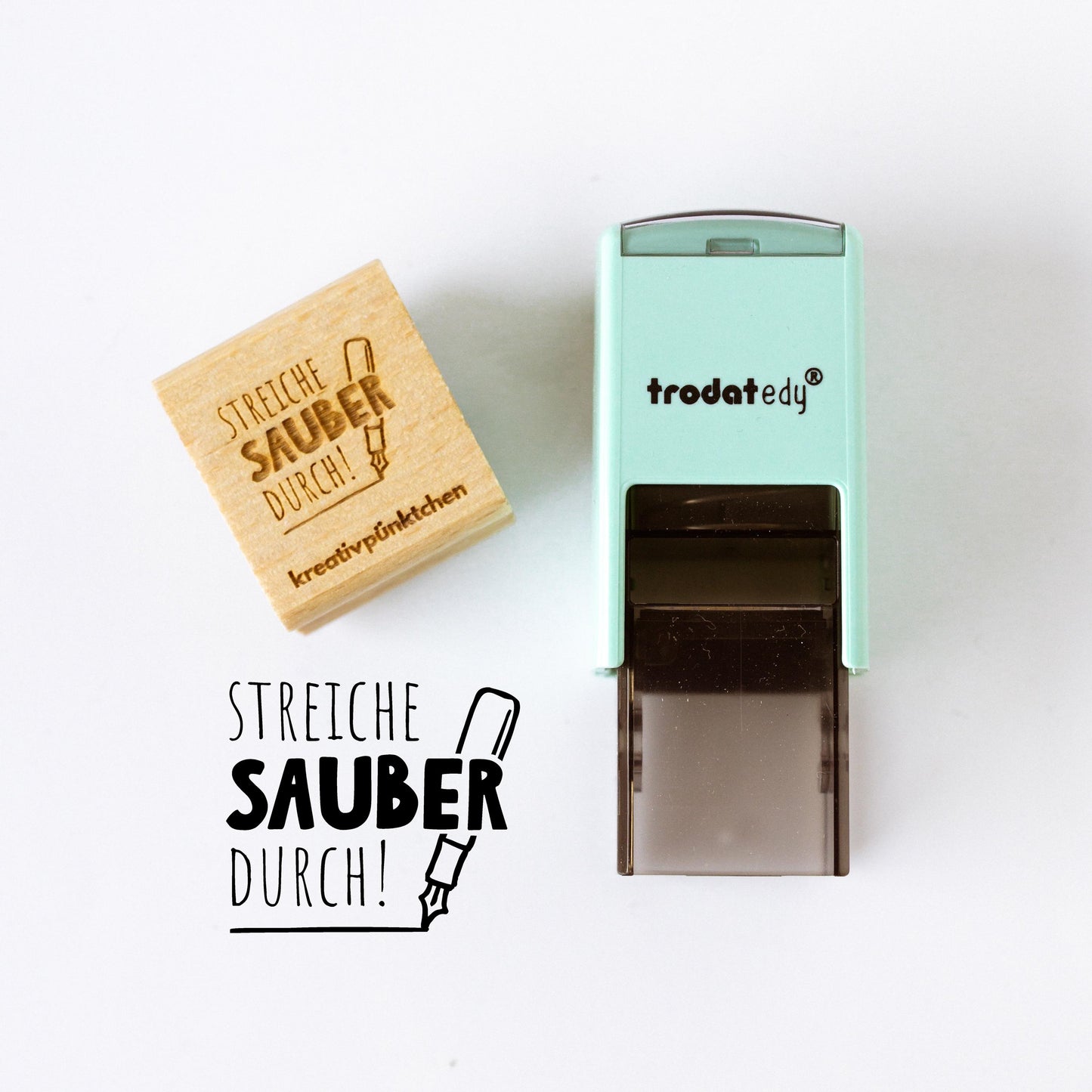 Lehrerstempel "Streiche sauber durch" Motivationsstempel Füllerregeln Sauber arbeiten positiv Grundschule Lehrer Geschenk HS183