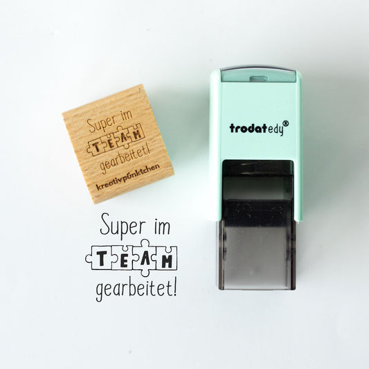 Lehrerstempel "Super im Team gearbeitet" , Motivationsstempel positiv Belohnungsstempel, Grundschule, Teamarbeit Wachstum Bewertung HS157