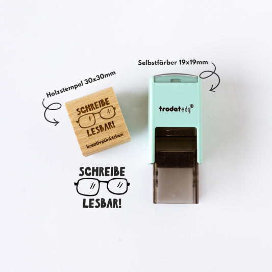 Lehrerstempel "Schreibe lesbar" Motivation, Schule, Belohnungsstempel, Grundschule Stempel, Sauber arbeiten Bewertung Lehrer Geschenk HS184