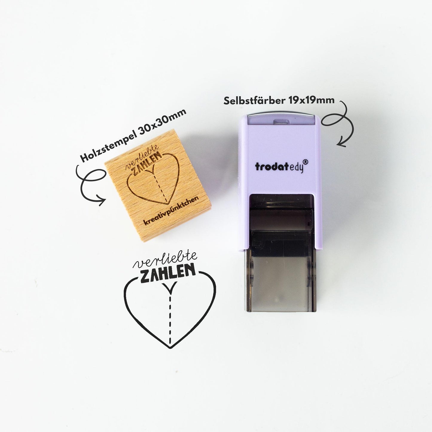 Lehrerstempel "Verliebte Zahlen" - Rechenstempel Rechenaufgabe Mathemathik Aufgabenstempel Mathelehrer Grundschule HS192