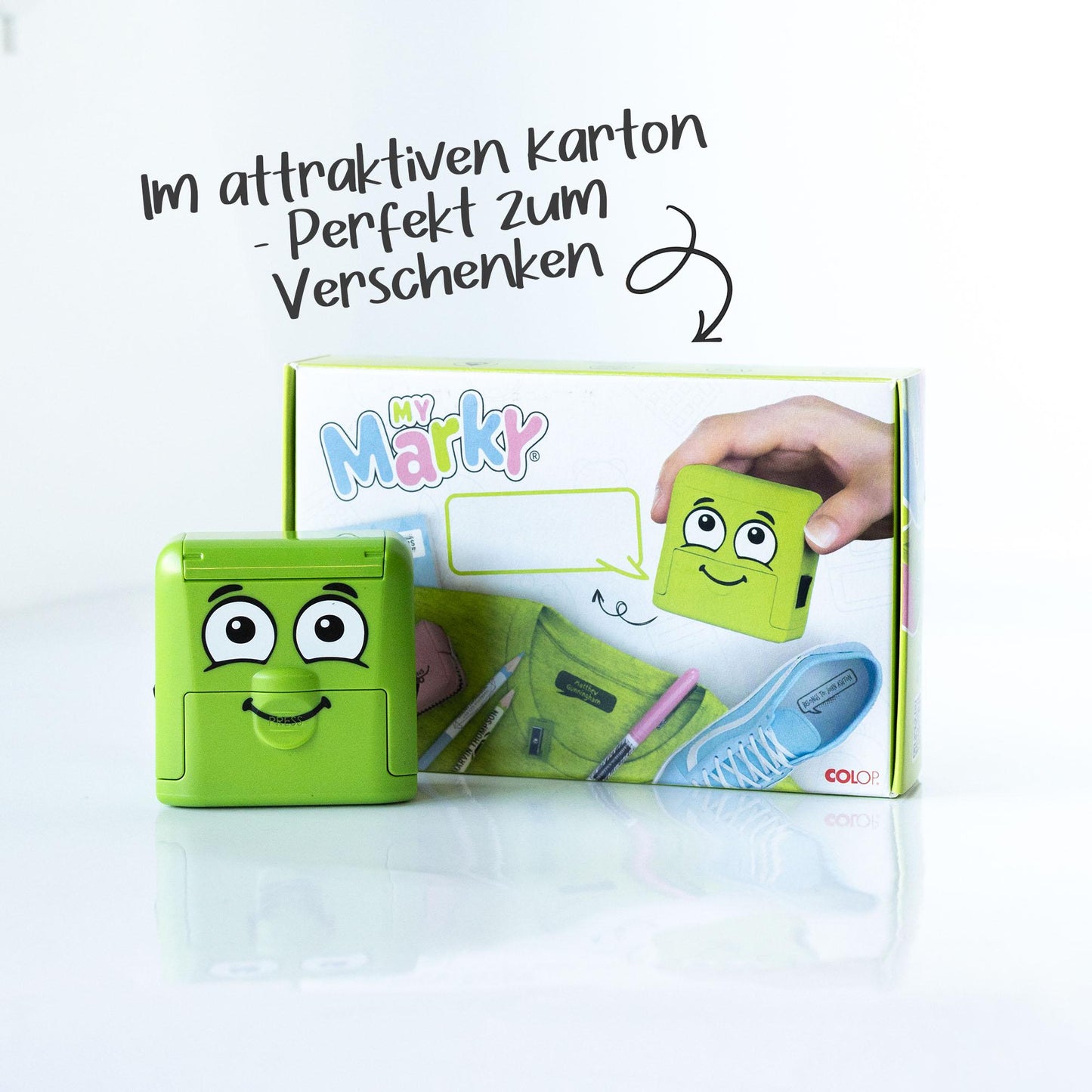 Personalisierter Textil-Namensstempel für Kinder mit Bügeletiketten, Kindergarten, Schule, wasserfest, Geschenk Schulanfang MyMarky  PR006