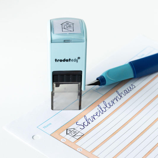 Lehrerstempel "Schreiblernhaus " Lineatur Klasse 1  Deutschunterricht Grundschule, Schreibtraining Handschrift Lehrer Geschenk HS194