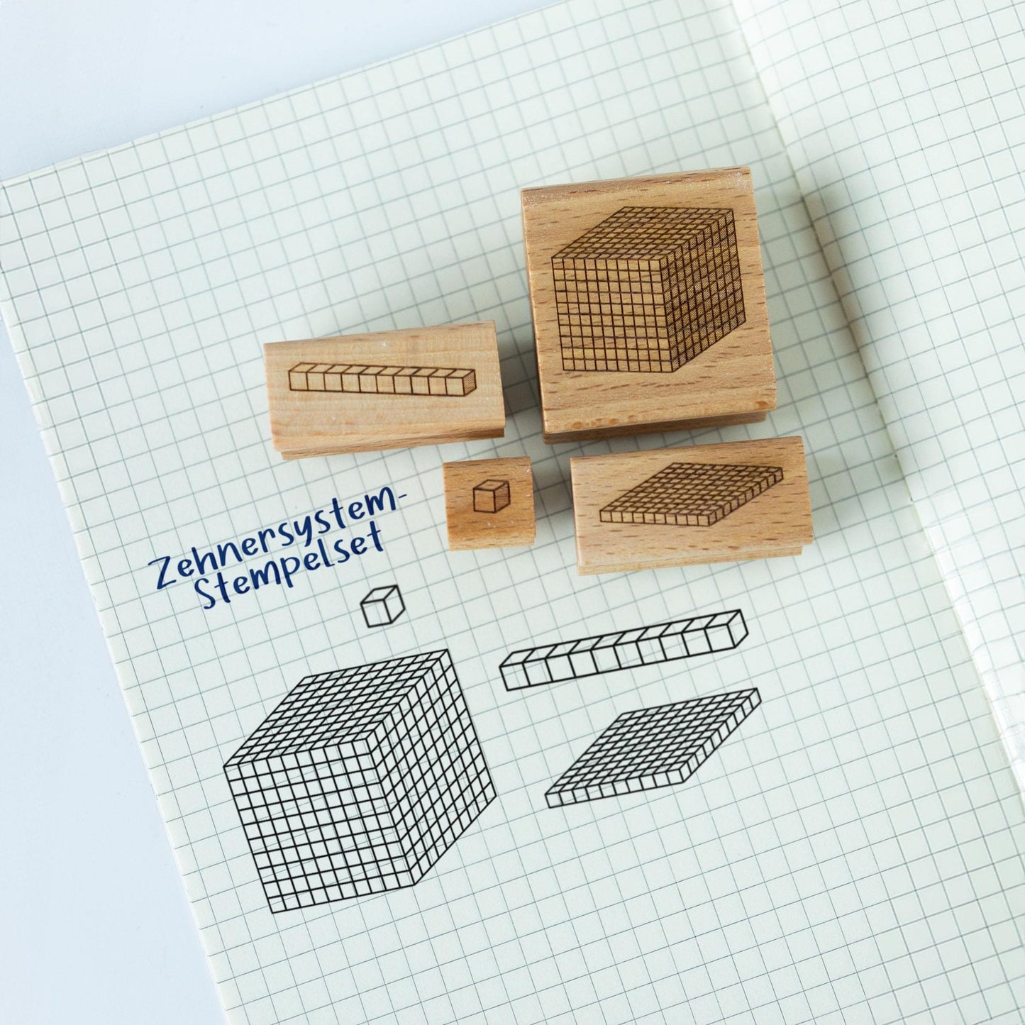 Zehnersystem-Stempel 4er Set - Lehrerstempel Matheaufgaben, Dezimalrechnung, Mathe, Grundschule, Rechnen, Aufgaben HS190