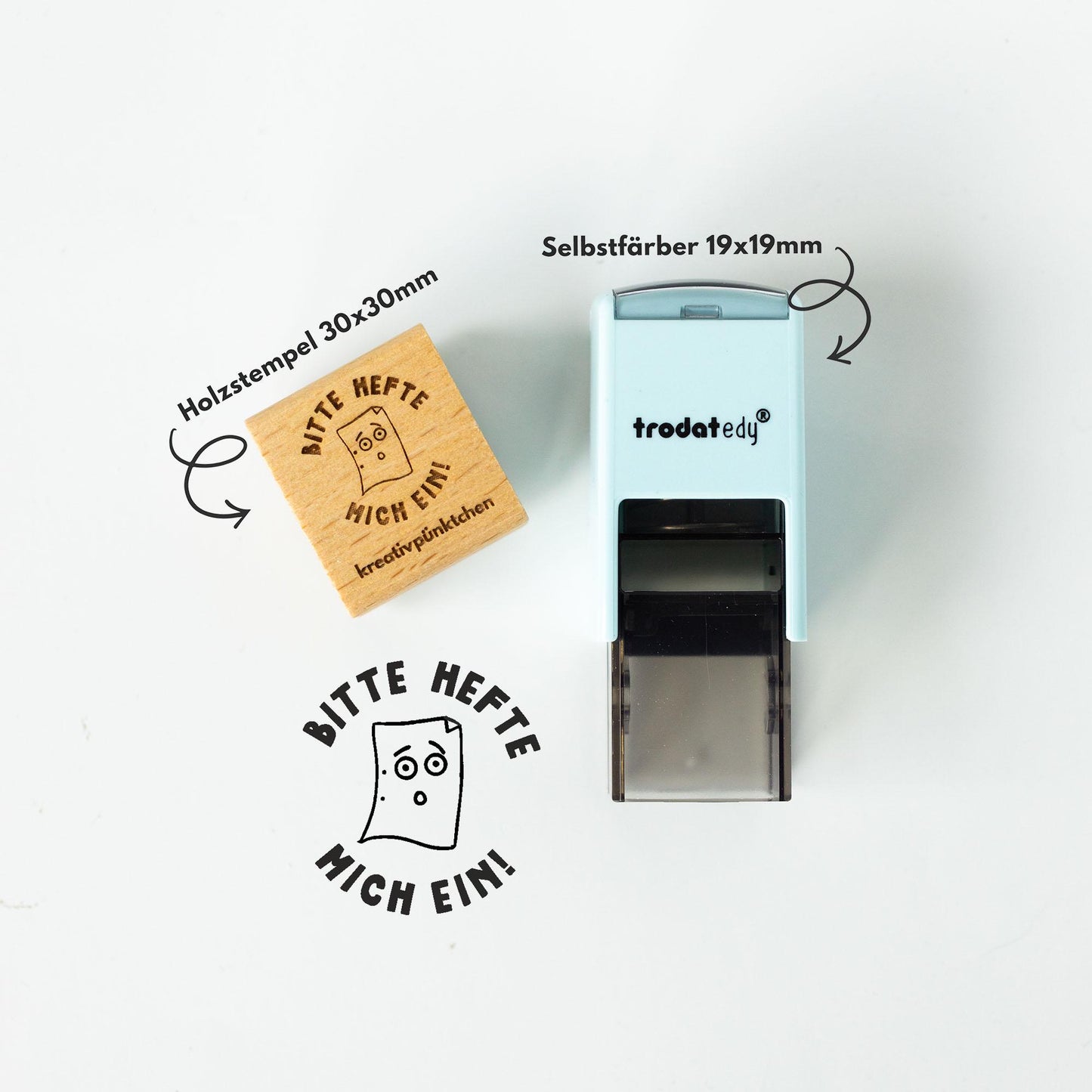Lehrerstempel "Bitte hefte mich ein" Ordnung Hefter, Organisation Korrekturstempel einheften Motivationsstempel positiv Grundschule HS191