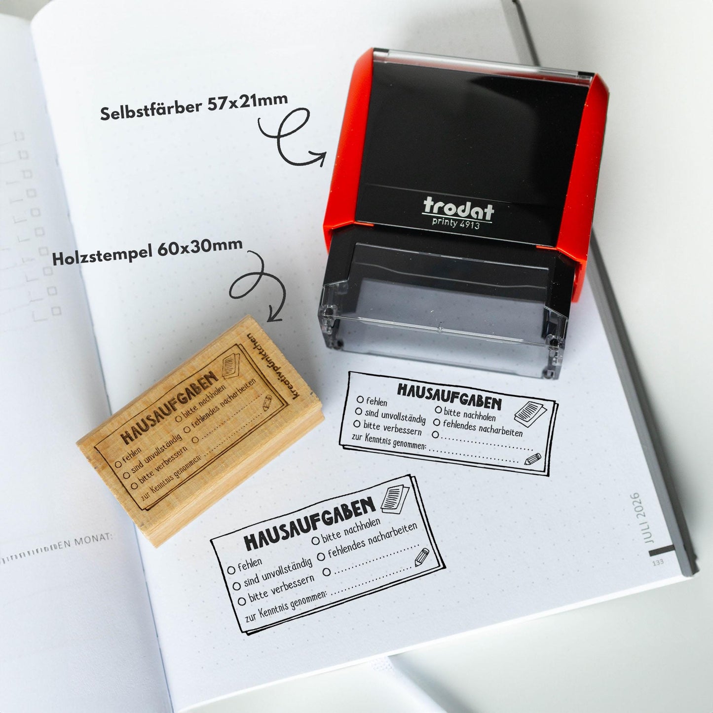 Lehrerstempel "HAUSAUFGABEN VERGESSEN" Stempel Hausaufgabenheft Grundschule Lehrer Erinnerung Memo nachholen Eltern Info HS028N