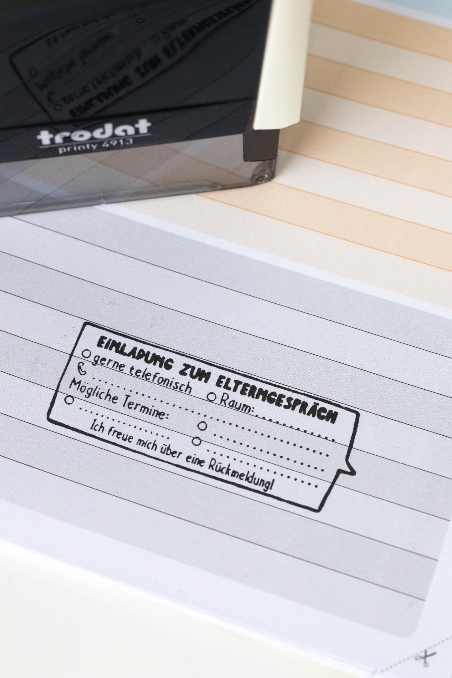 Lehrerstempel "EINLADUNG ZUM ELTERNGESPRÄCH" Stempel Hausaufgabenheft Eltern Termin Grundschule Lehrer Gespräch Termin Notiz HS130N